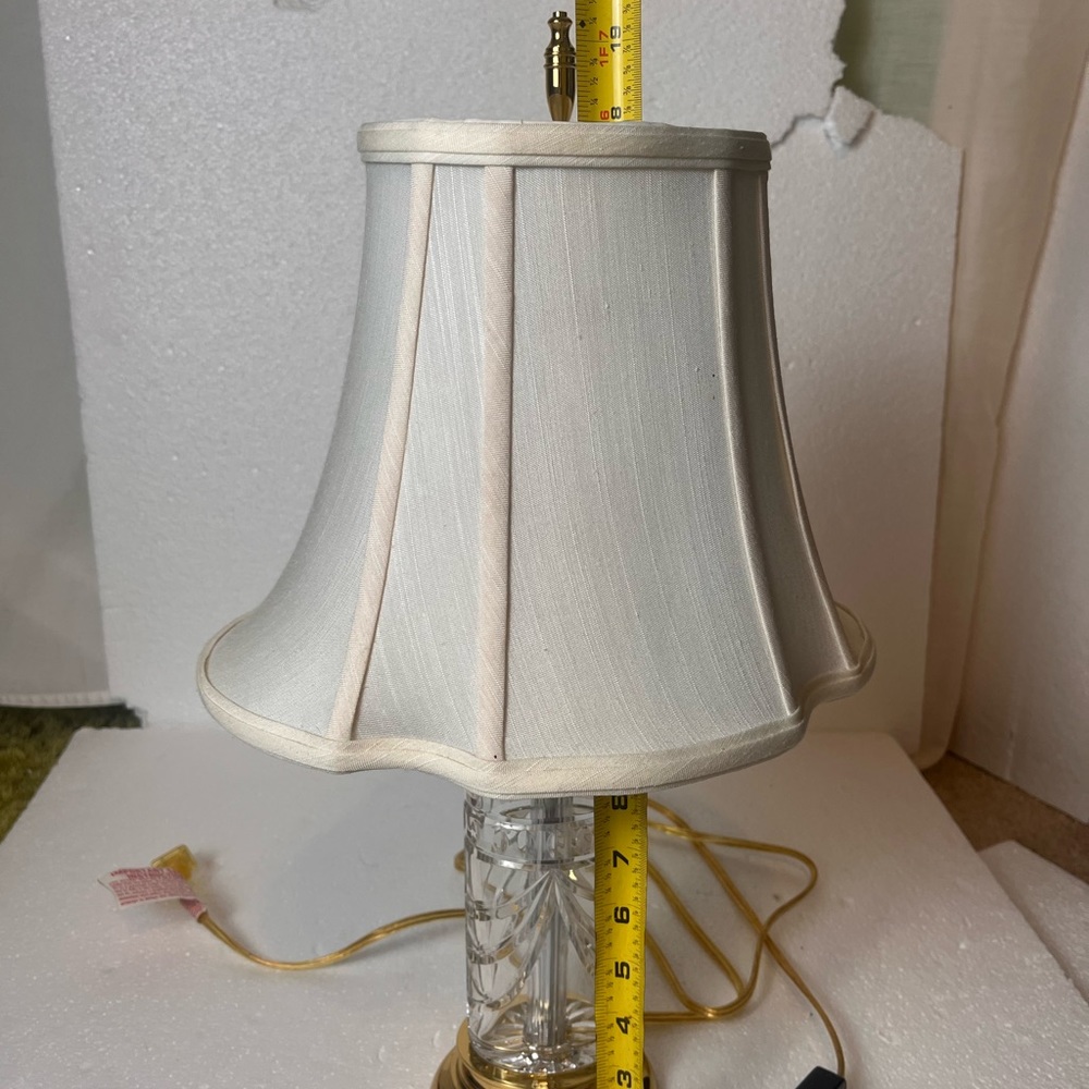 Waterford Polished Brass Trim, Raw Silk Shade